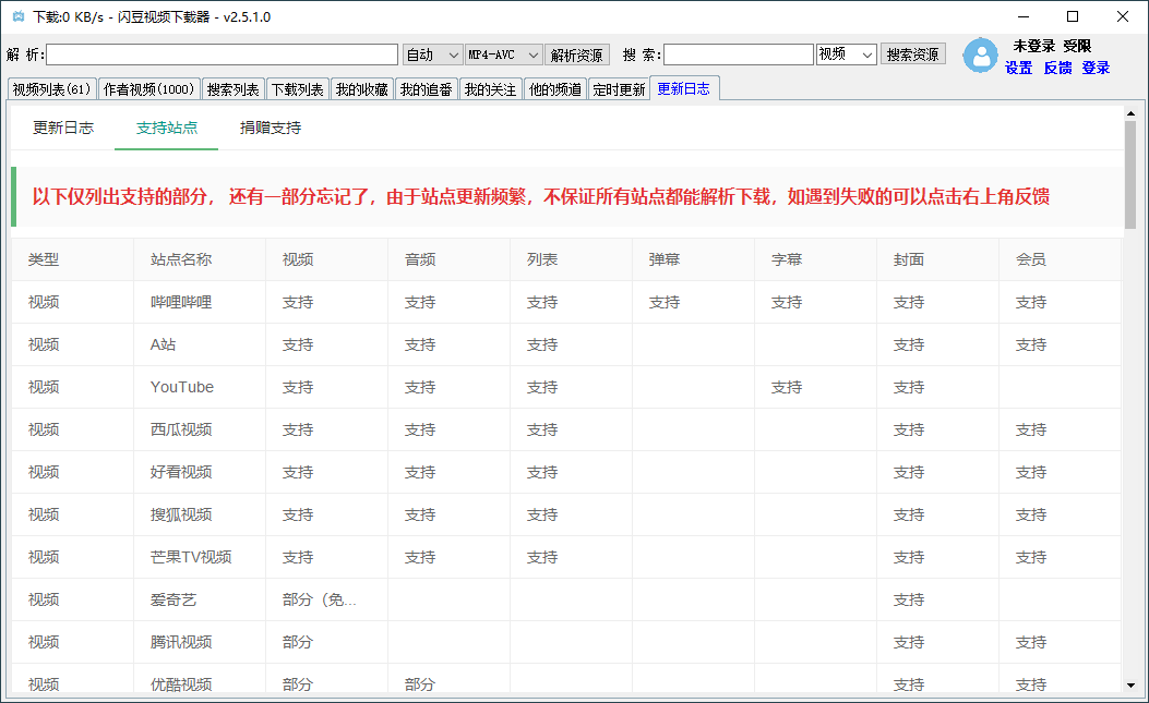 闪豆多平台视频批量下载器v4.0.0